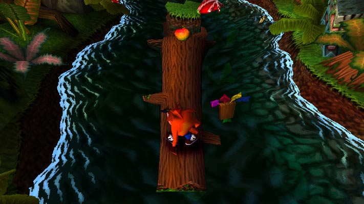 Crash em um tronco na água