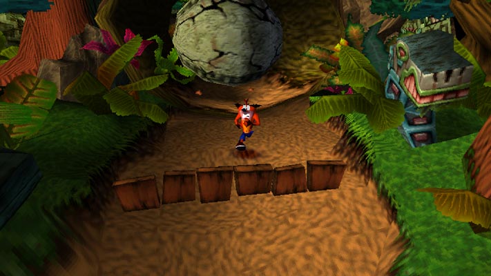 crash bandicoot 1996 Crash correndo de uma bola de pedra